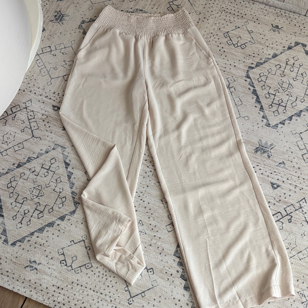 Bohme Cream Wide Leg Pants